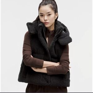 Wunder Puff 550-Down-Fill Cropped Vest Textured Fleece